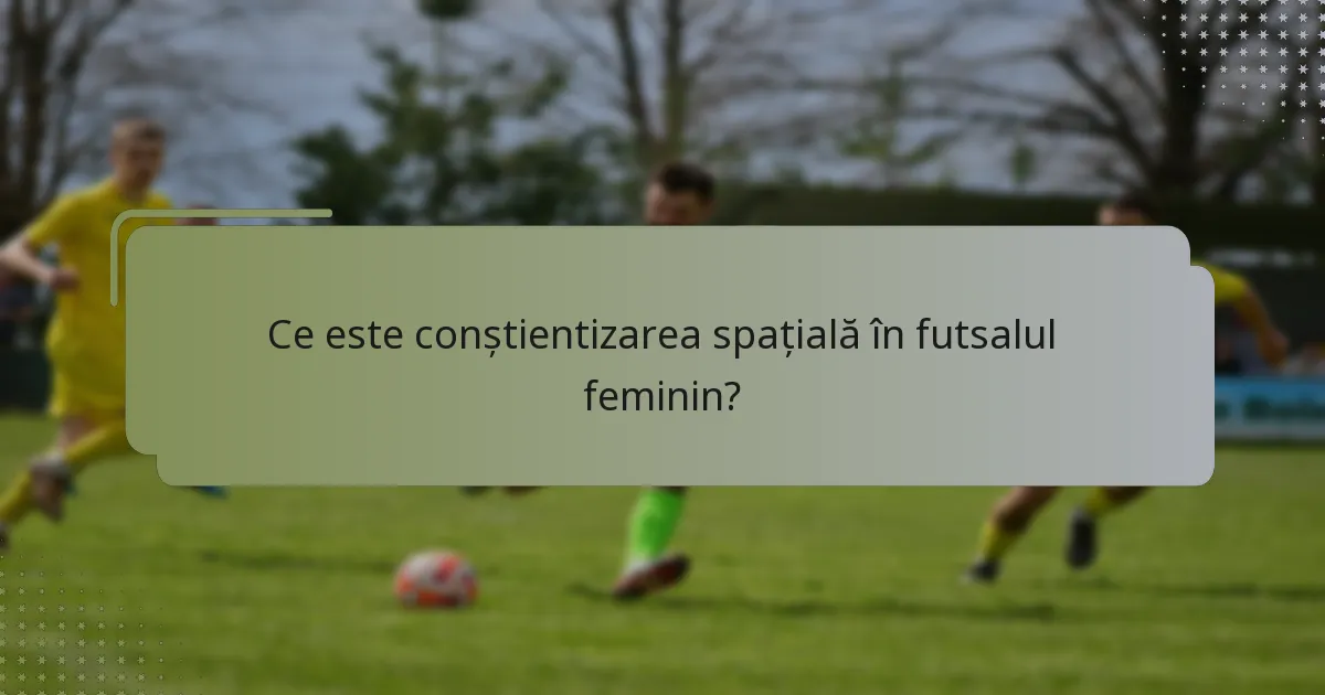 Ce este conștientizarea spațială în futsalul feminin?