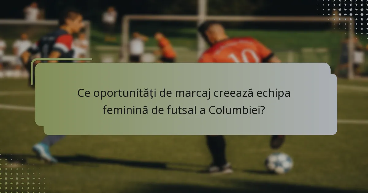 Ce oportunități de marcaj creează echipa feminină de futsal a Columbiei?