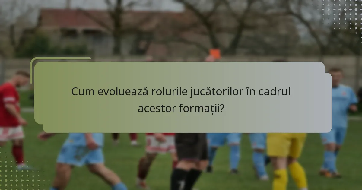 Cum evoluează rolurile jucătorilor în cadrul acestor formații?