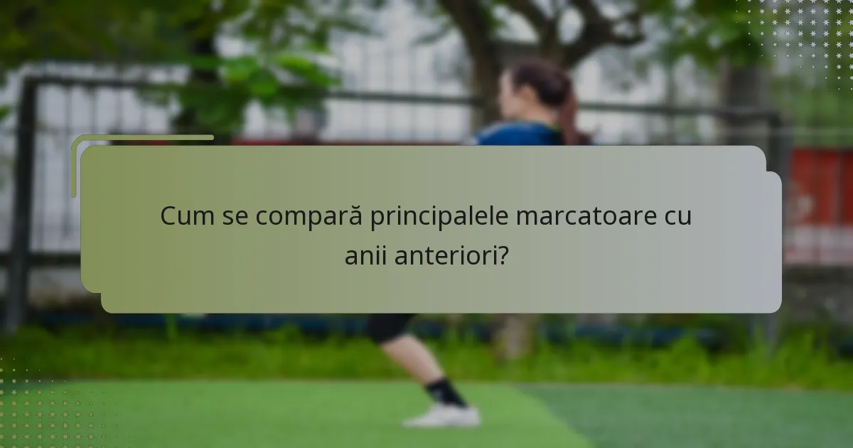Cum se compară principalele marcatoare cu anii anteriori?